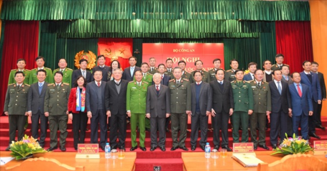 Tổng Bí thư, Chủ tịch nước Nguyễn Phú Trọng; Bộ trưởng Tô Lâm cùng các đại biểu tham dự Hội nghị.