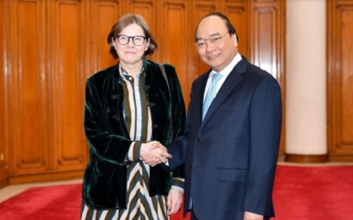 Thủ tướng Nguyễn Xuân Phúc tiếp Phó Chủ tịch Nghị viện châu Âu (EP) Heidi Hautala.