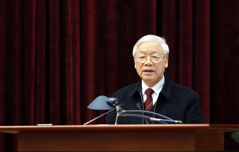 Tổng Bí thư, Chủ tịch nước Nguyễn Phú Trọng phát biểu chỉ đạo tại Hội nghị. (Ảnh: HH)