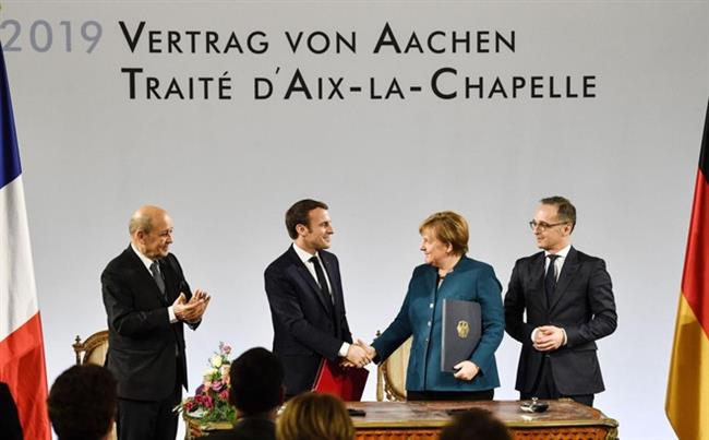 Hiệp ước Aachen được ký kết được coi là thực tế và có tính khả thi của Pháp và Đức trong việc nâng cao vị thế EU. Nguồn: AP Photo.