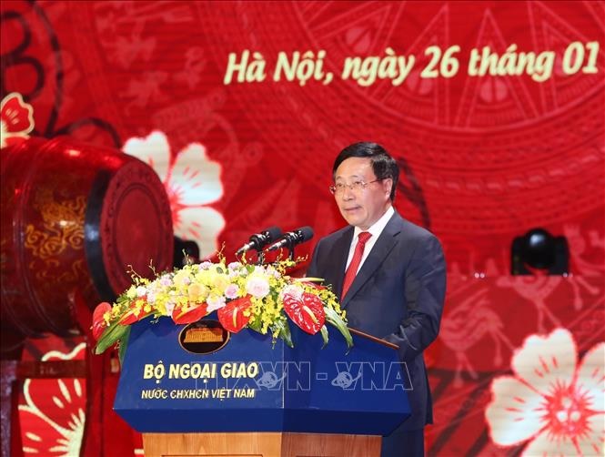 Phó Thủ tướng, Bộ trưởng Bộ Ngoại giao Phạm Bình Minh phát biểu. Ảnh: Lâm Khánh - TTXVN