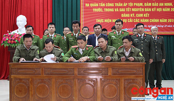 Công an huyện Yên Thành phát động ra quân tấn công, trấn áp tội phạm và cải cách hành chính năm 2019