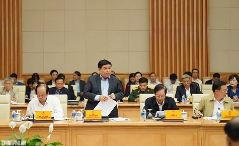 Bộ trưởng Bộ KH&ĐT Nguyễn Chí Dũng phát biểu tại phiên họp - Ảnh: VGP/Quang Hiếu