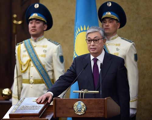 Ông Tokayev tại lễ nhậm chức Tổng thống lâm thời hồi tháng 3. Ảnh: TASS