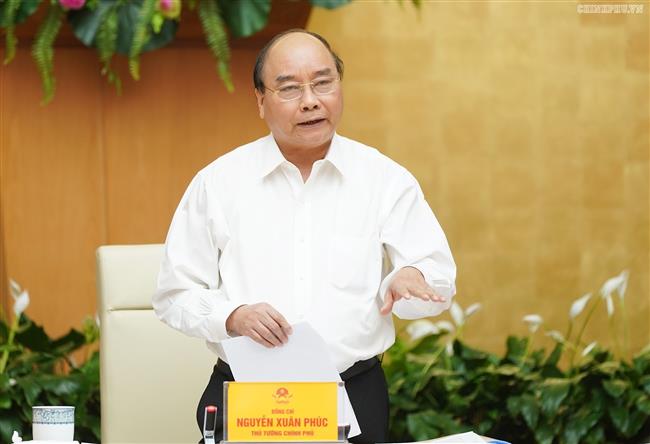 Thủ tướng Nguyễn Xuân Phúc phát biểu tại cuộc họp - Ảnh:Quang Hiếu
