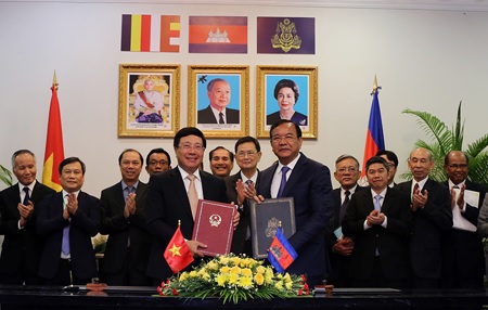 Việt Nam và Campuchia thống nhất nội dung hợp tác 28 lĩnh vực. Ảnh: VGP/Hải Minh