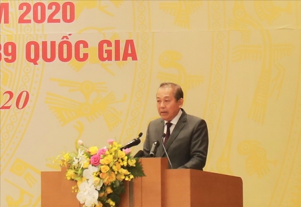 Phó Thủ tướng Thường trực Chính phủ Trương Hòa Bình phát biểu khai mạc Hội nghị.