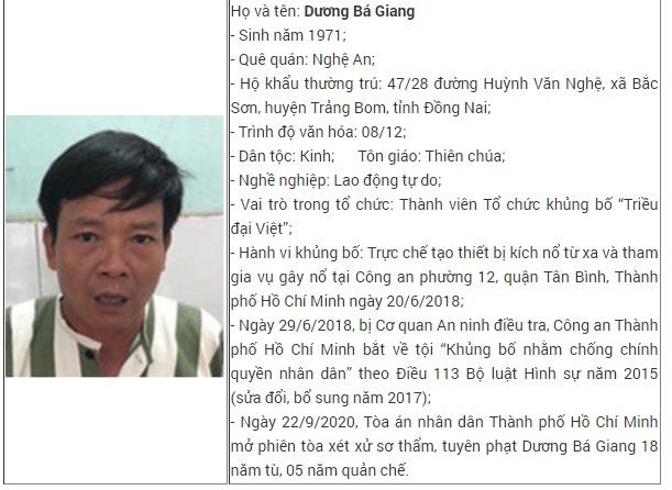 Bộ Công an thông báo về tổ chức khủng bố 'Triều đại Việt'