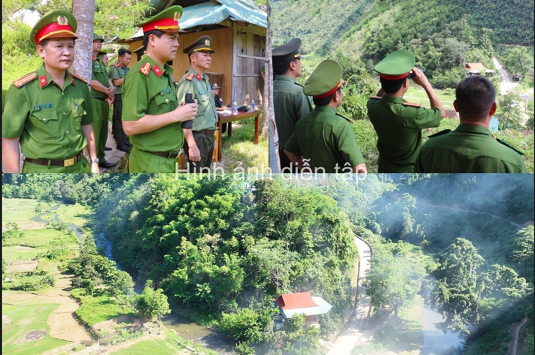 Đồng chí Đại tá Nguyễn Đức Hải, Phó Giám đốc Công an tỉnh theo dõi và chỉ đạo trực tiếp tại hiện trường
