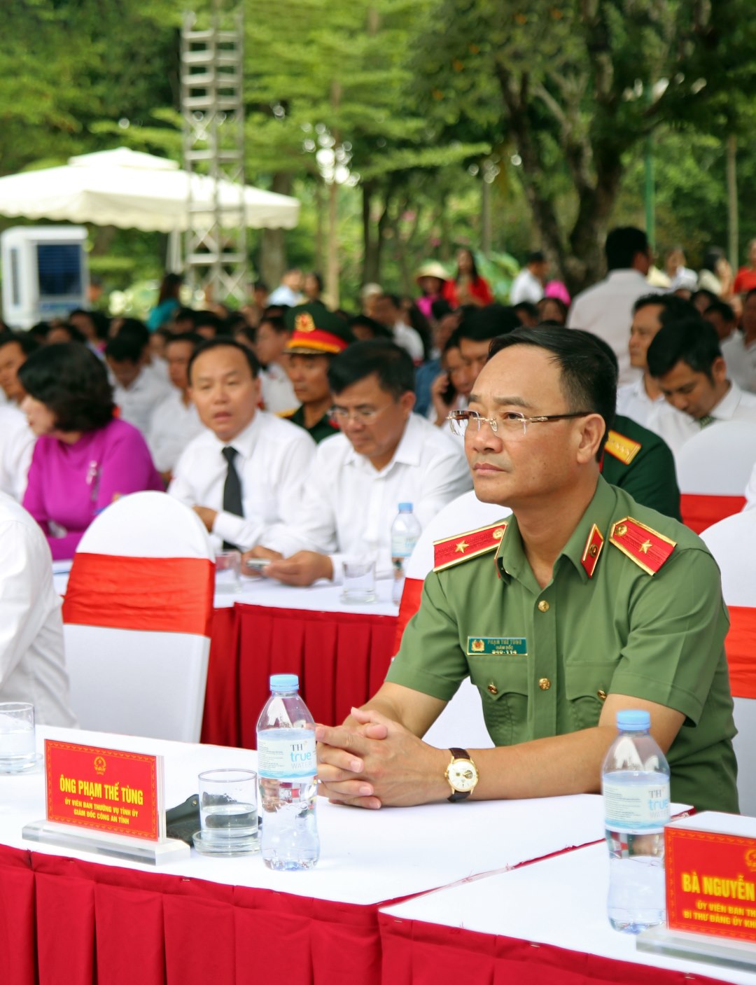 Đồng chí Thiếu tướng Phạm Thế Tùng, Ủy viên Ban Thường vụ Tỉnh ủy, Giám đốc Công an tỉnh tham dự buổi lễ