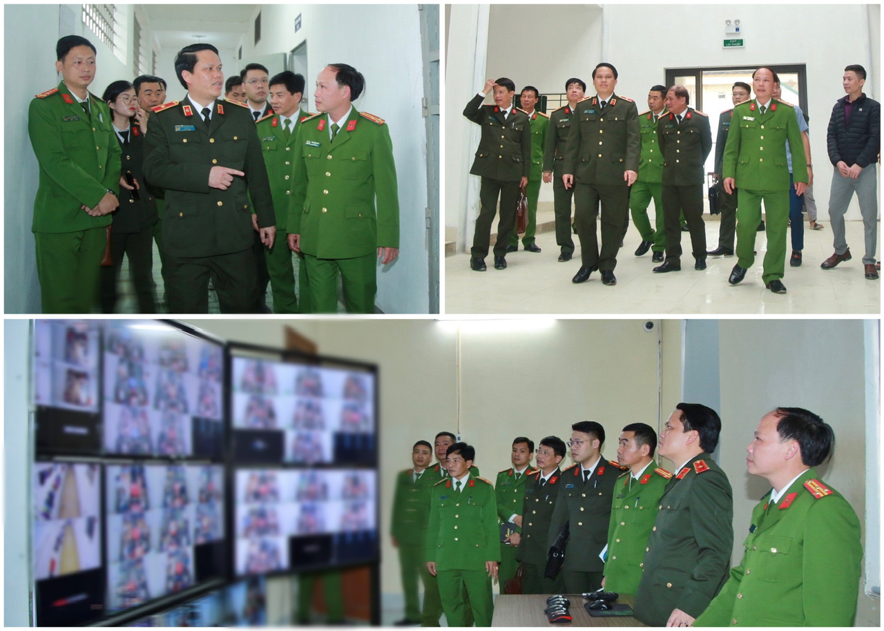 Đồng chí Thiếu tướng Bùi Quang Thanh, Giám đốc Công an tỉnh làm việc với Trại Tạm giam