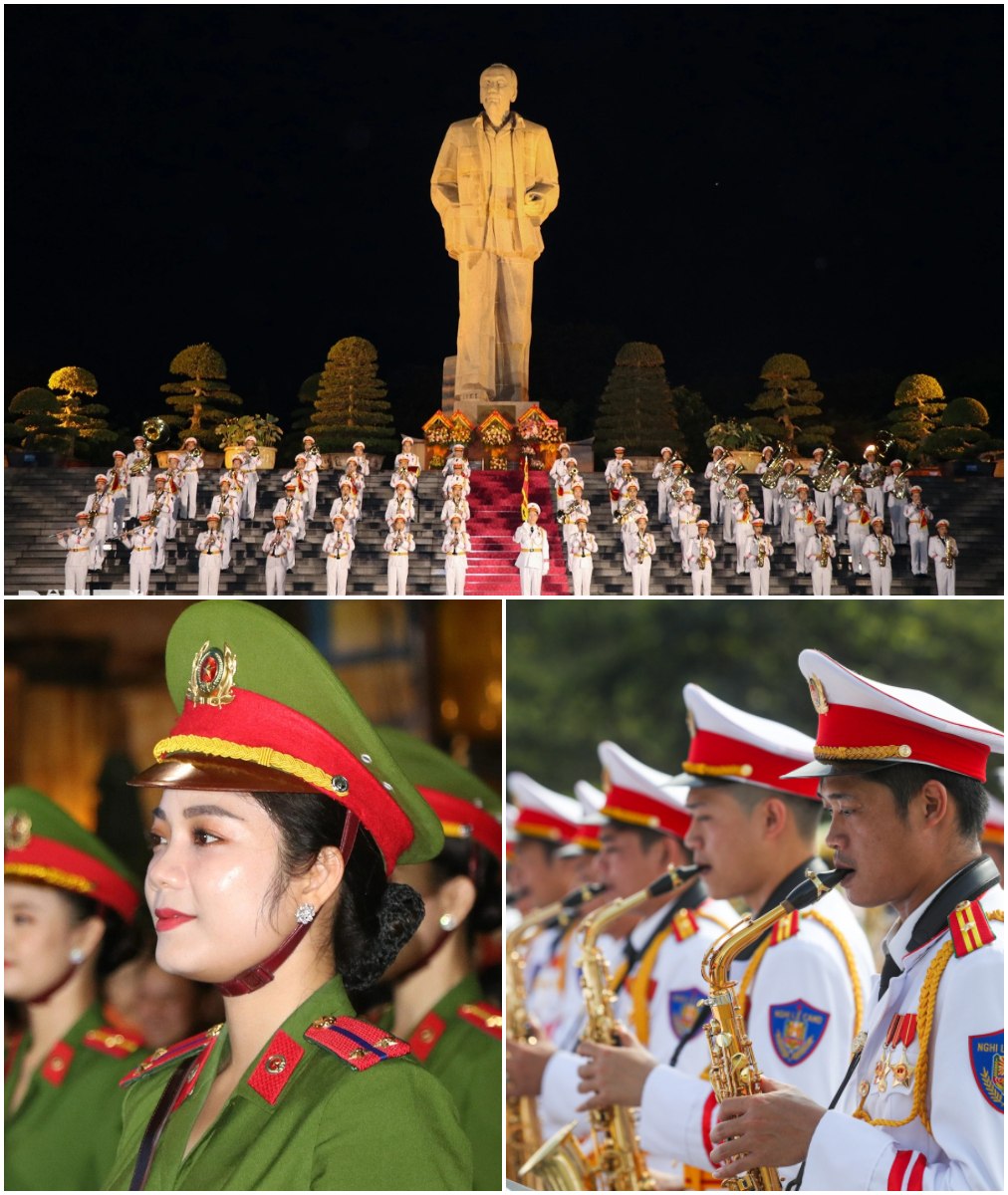 Đoàn nghi lễ Công an nhân dân sẽ biểu diễn lần thứ 2 trên quê hương Bác. Lần đầu đoàn biểu diễn di chuyển vào tối 13/5/2023 ở khuôn viên Quảng trường Hồ Chí Minh).